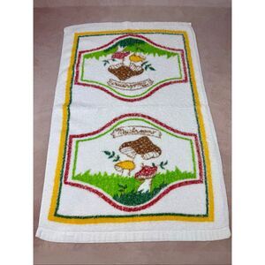 Vintage Mushroom Hand Towel 1970s Mod MCM